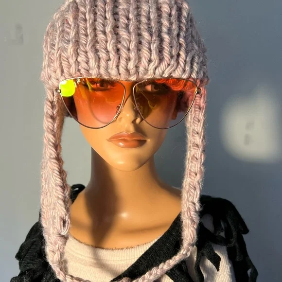 Knithandmade Hat Freeform Helmet style Hat